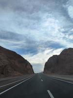 full moon on high way to sharm el sheikh mountains way photo