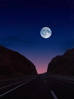 full moon on high way to sharm el sheikh mountains way photo