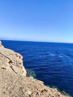 Beautiful sea view of the red sea from over Sinai mountains photo