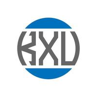 diseño del logotipo de la letra kxu sobre fondo blanco. concepto de logotipo de círculo de iniciales creativas kxu. diseño de letras kxu. vector