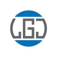 diseño de logotipo de letra lgj sobre fondo blanco. concepto de logotipo de círculo de iniciales creativas de lgj. diseño de letras lgj. vector