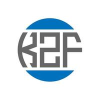 diseño de logotipo de letra kzf sobre fondo blanco. concepto de logotipo de círculo de iniciales creativas kzf. diseño de letras kzf. vector