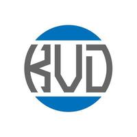 diseño de logotipo de letra kvd sobre fondo blanco. concepto de logotipo de círculo de iniciales creativas de kvd. diseño de letras kvd. vector