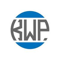 KWP letter logo design on white background. KWP creative initials circle logo concept. KWP letter design. vector