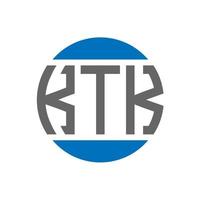 diseño de logotipo de letra ktk sobre fondo blanco. concepto de logotipo de círculo de iniciales creativas ktk. diseño de letras ktk. vector