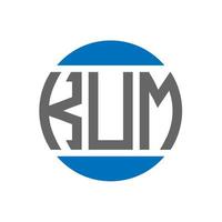 diseño de logotipo de letra kum sobre fondo blanco. concepto de logotipo de círculo de iniciales creativas de kum. diseño de letras kum. vector