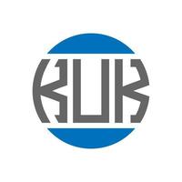 diseño de logotipo de letra kuk sobre fondo blanco. concepto de logotipo de círculo de iniciales creativas de kuk. diseño de letras kuk. vector