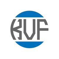 diseño de logotipo de letra kvf sobre fondo blanco. concepto de logotipo de círculo de iniciales creativas kvf. diseño de letras kvf. vector