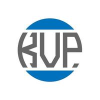 diseño de logotipo de letra kvp sobre fondo blanco. concepto de logotipo de círculo de iniciales creativas kvp. diseño de letras kvp. vector