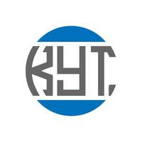 diseño de logotipo de letra kyt sobre fondo blanco. concepto de logotipo de círculo de iniciales creativas de kyt. diseño de letras kyt. vector