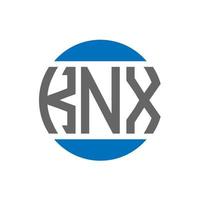 diseño de logotipo de letra knx sobre fondo blanco. concepto de logotipo de círculo de iniciales creativas knx. diseño de letras knx. vector