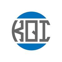 diseño de logotipo de letra kqi sobre fondo blanco. concepto de logotipo de círculo de iniciales creativas kqi. diseño de letras kqi. vector