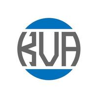 diseño de logotipo de letra kva sobre fondo blanco. concepto de logotipo de círculo de iniciales creativas de kva. diseño de letras kva. vector
