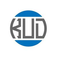 diseño de logotipo de letra kud sobre fondo blanco. concepto de logotipo de círculo de iniciales creativas kud. diseño de letras kud. vector