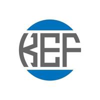 diseño de logotipo de letra kef sobre fondo blanco. concepto de logotipo de círculo de iniciales creativas de kef. diseño de letras kef. vector