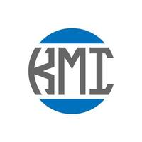 KMI letter logo design on white background. KMI creative initials circle logo concept. KMI letter design. vector