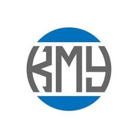 diseño de logotipo de letra kmy sobre fondo blanco. concepto de logotipo de círculo de iniciales creativas kmy. diseño de letras kmy. vector