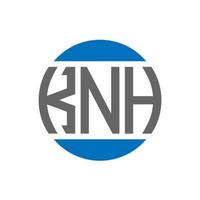 diseño de logotipo de letra knh sobre fondo blanco. concepto de logotipo de círculo de iniciales creativas knh. diseño de letras knh. vector