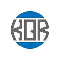 diseño de logotipo de letra kqr sobre fondo blanco. concepto de logotipo de círculo de iniciales creativas kqr. diseño de letras kqr. vector