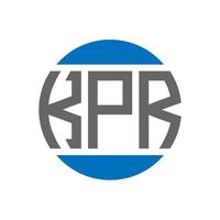 diseño de logotipo de letra kpr sobre fondo blanco. concepto de logotipo de círculo de iniciales creativas kpr. diseño de letras kpr. vector