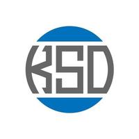 diseño de logotipo de letra kso sobre fondo blanco. concepto de logotipo de círculo de iniciales creativas kso. diseño de letras kso. vector