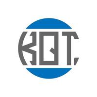 diseño de logotipo de letra kqt sobre fondo blanco. concepto de logotipo de círculo de iniciales creativas kqt. diseño de letras kqt. vector