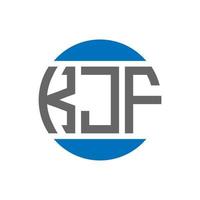 diseño de logotipo de letra kjf sobre fondo blanco. concepto de logotipo de círculo de iniciales creativas kjf. diseño de letras kjf. vector