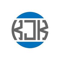 diseño de logotipo de letra kjk sobre fondo blanco. concepto de logotipo de círculo de iniciales creativas kjk. diseño de letras kjk. vector