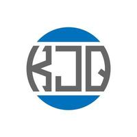 diseño de logotipo de letra kjq sobre fondo blanco. concepto de logotipo de círculo de iniciales creativas kjq. diseño de letras kjq. vector