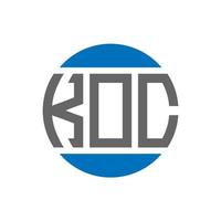 diseño de logotipo de letra koc sobre fondo blanco. concepto de logotipo de círculo de iniciales creativas de koc. diseño de letras koc. vector