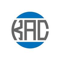 diseño de logotipo de letra kac sobre fondo blanco. concepto de logotipo de círculo de iniciales creativas kac. diseño de letras kac. vector