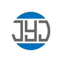 diseño de logotipo de letra jyj sobre fondo blanco. concepto de logotipo de círculo de iniciales creativas jyj. diseño de letras jyj. vector