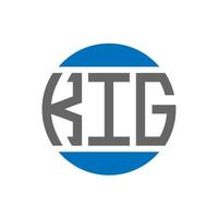 diseño de logotipo de letra kig sobre fondo blanco. concepto de logotipo de círculo de iniciales creativas de kig. diseño de letra kig. vector