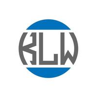 diseño de logotipo de letra klw sobre fondo blanco. concepto de logotipo de círculo de iniciales creativas klw. diseño de letra klw. vector