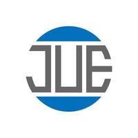 diseño del logotipo de la letra jue sobre fondo blanco. concepto de logotipo de círculo de iniciales creativas de jue. diseño de letra jue. vector