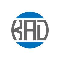 diseño de logotipo de letra kad sobre fondo blanco. concepto de logotipo de círculo de iniciales creativas kad. diseño de letras kad. vector