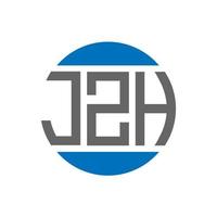 diseño de logotipo de letra jzh sobre fondo blanco. concepto de logotipo de círculo de iniciales creativas jzh. diseño de letras jzh. vector