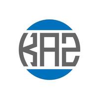 diseño de logotipo de letra kaz sobre fondo blanco. concepto de logotipo de círculo de iniciales creativas de kaz. diseño de letras kaz. vector