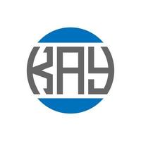 diseño de logotipo de letra kay sobre fondo blanco. concepto de logotipo de círculo de iniciales creativas de kay. diseño de letras kay. vector