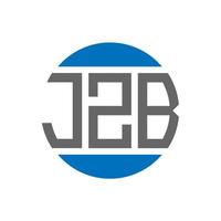 diseño de logotipo de letra jzb sobre fondo blanco. concepto de logotipo de círculo de iniciales creativas jzb. diseño de letras jzb. vector