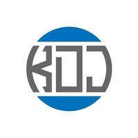 diseño de logotipo de letra kdj sobre fondo blanco. concepto de logotipo de círculo de iniciales creativas de kdj. diseño de letras kdj. vector