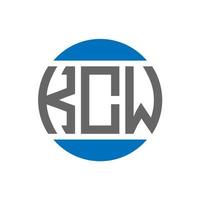 diseño de logotipo de letra kcw sobre fondo blanco. concepto de logotipo de círculo de iniciales creativas kcw. diseño de letras kcw. vector