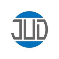 diseño del logotipo de la letra jud sobre fondo blanco. concepto de logotipo de círculo de iniciales creativas de jud. diseño de letra jud. vector