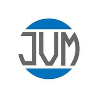 diseño de logotipo de letra jvm sobre fondo blanco. concepto de logotipo de círculo de iniciales creativas de jvm. diseño de letras jvm. vector