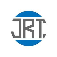 diseño de logotipo de letra jrt sobre fondo blanco. concepto de logotipo de círculo de iniciales creativas jrt. diseño de letras jrt. vector