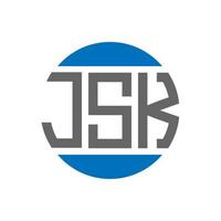 diseño de logotipo de letra jsk sobre fondo blanco. concepto de logotipo de círculo de iniciales creativas jsk. diseño de letras jsk. vector