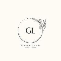 GL Beauty vector initial logo art, handwriting logo of initial signature, wedding, fashion, jewerly, boutique, floral and botanical with creative template for any company or business.
