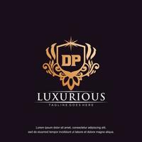 DP initial letter luxury ornament gold monogram logo template vector art.