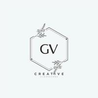 arte del logotipo inicial del vector de belleza gv, logotipo de escritura a mano de firma inicial, boda, moda, joyería, boutique, floral y botánica con plantilla creativa para cualquier empresa o negocio.