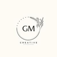 GM Beauty vector initial logo art, handwriting logo of initial signature, wedding, fashion, jewerly, boutique, floral and botanical with creative template for any company or business.